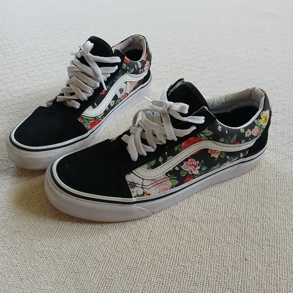 vans ♡ old skool flower floral vans 507698 - Picture 1 of 8